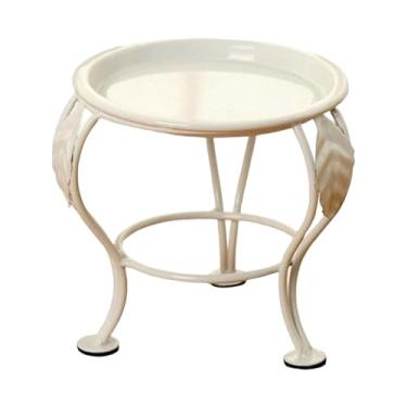 Imagem de Baoblaze Ferro vaso de flores prateleira planta suporte tripé multifuncional planta titular rack armazenamento para pátio quintal resistente, branco