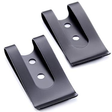 Imagem de HolsterSmith - Clipe de cinto de metal universal - serve para cintos de até 5 cm - Acabamento preto tático - pacote com 2 - para coldres KYDEX, bainhas, capas de celular