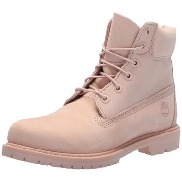 Imagem de Timberland Bota feminina impermeável premium de 15 cm, Nobuck rosa claro, 34
