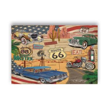 Imagem de Fundo Fotográfico 2,20 x 1,50 - Route 66 Carros Antigos 002 - Via Core