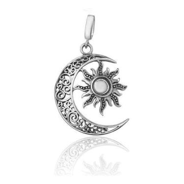 Imagem de Pingente Lua Minguante Boho Chic Celta Em Prata 925 Maciça - Anels Joa