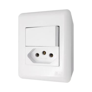 Imagem de Conjunto Tomada Home Overlap 1 Tecla Simples 20a - 250v - B.lux - BLUX