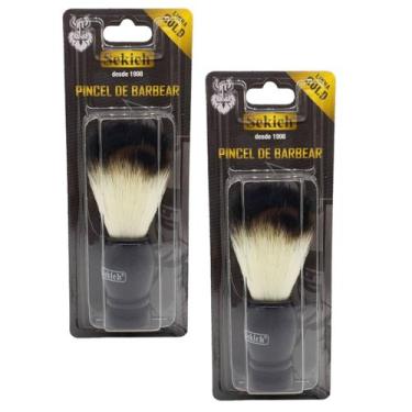Imagem de Kit 2 Pincel De Barbear Gold 739K - Sekich