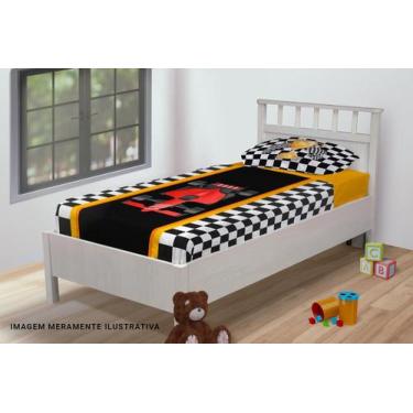 Imagem de Jogo De Lençol Solteiro 3 Peças Carros de Corrida Xadrez Pista - CoreD