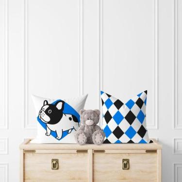 Imagem de kit 2 almofadas com enchimento Infantil French Bulldog - Core Decore