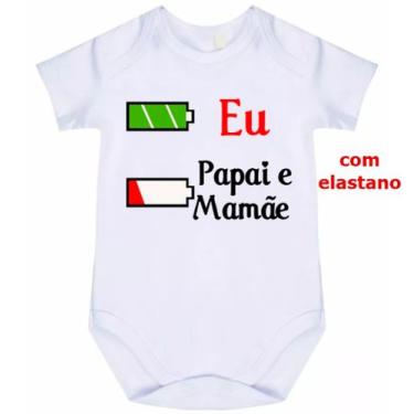 Imagem de body bebê eu papai e mamãe cód 1389 - nick aloha, Branco, GG