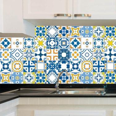 Imagem de Adesivo de Azulejo - Ladrilho Hidráulico - 20cm x 20cm - 24un - 013Azm