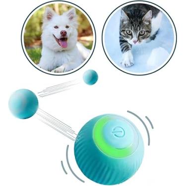 Imagem de Bola Eletrica Inteligente Pet, bola usb eletrica, brinquedo pet Gato Cachorro, Bolinha giratoria Que Mexe Sozinha Pet - Upshop (Azul)