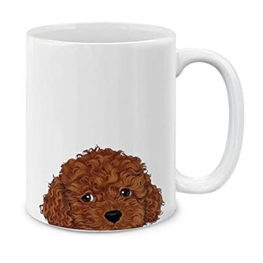 Imagem de MUGBREW Caneca de café de cerâmica marrom Toy Poodle xícara de chá, 325 ml