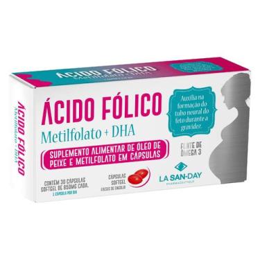 Imagem de Ácido Fólico Metilfolato + DHA (30 Cápsulas) - La San-Day