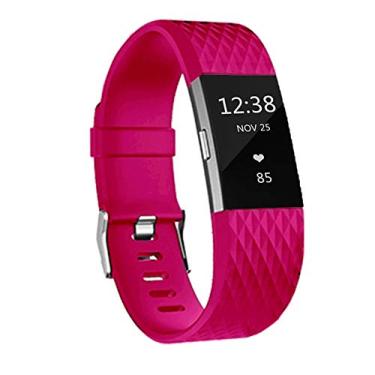 Imagem de Pulseiras de substituição para Fitbit Charge 2, pulseiras clássicas de silicone ajustáveis para Fitbit Charge 2, mulheres e homens