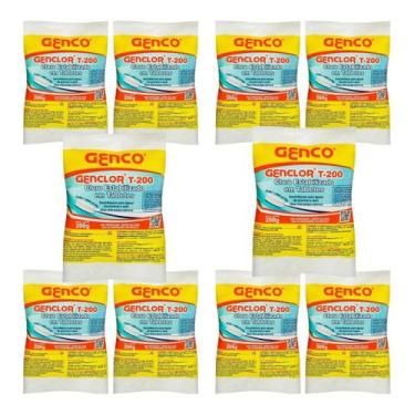 Imagem de Kit 10 Pastilha Genco Genclor T 200g Para Piscina Genco - Genco T200