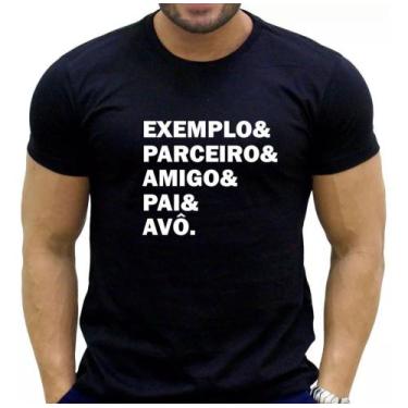 Imagem de Camiseta Masculina Avô Exemplo Parceiro Novidade - SEMPRENALUTA, Preto