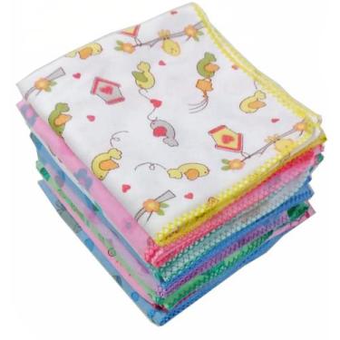 Imagem de 20 Cueiros Flanelados Estampados 80x60cm - dugu, Neutro 
