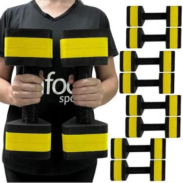 Imagem de Kit 4 Pares de Halteres Hidroginástica Em EVA 2 A 3 Kg DF4012-BK Preto