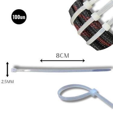 Imagem de Abraçadeira Nylon Enforca 2,5 X 80Mm Kit 100 Cinta Plástica - Top Pros