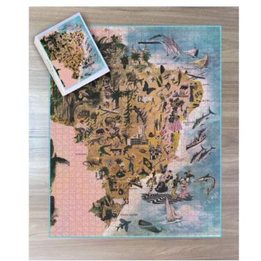 Imagem de Quebra cabeça Brasil ilustrativo 1014 pçs 86 x 70cm - Fablaser