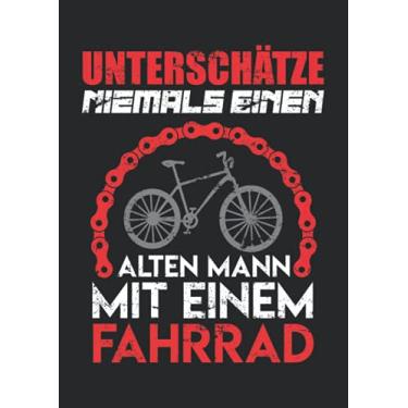 Imagem de Notizbuch A4 kariert mit Softcover Design: Fahrrad Spruch Alter Mann Geschenk Fahrradkette Radfahrer: 120 karierte DIN A4 Seiten