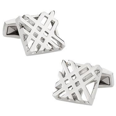 Imagem de Abotoaduras prateadas com caixa de apresentação Cuff-Daddy