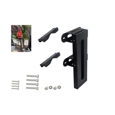 Imagem de Suporte de motosserra, kit de transporte universal de motosserra para tratores, quadriciclos, UTVs, caminhões, veículos utilitários, adequado para a maioria dos tamanhos de motosserras, ferro resistente, pode ser montado nas ROPS (41,9 cm preto)
