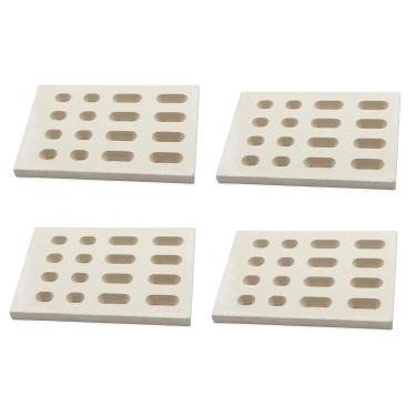 Imagem de Hongso CRB65504 (pacote com 4) Placa de calor universal de substituição para domador de chamas, domador de chama de tijolo cerâmico, substituição radiante de cerâmica para BARBEQUES Galore Grand Turbo