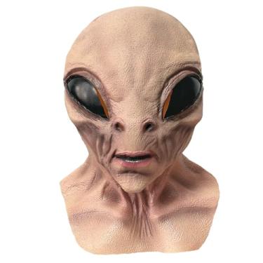 Imagem de Kurmingary Alien Mask, Horror UFO Head Mask Dress Up Halloween Latex Headdress Costume Party Props for Adults - Grey