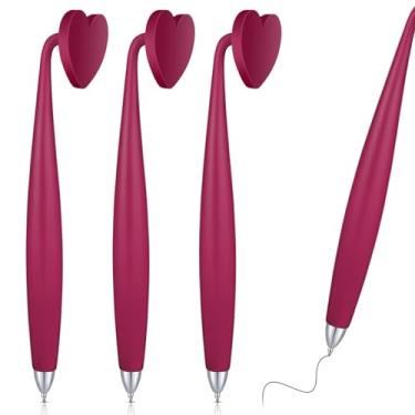 Imagem de Glenmal 3 canetas magnéticas de tinta preta engraçadas em formato de coração para geladeira e outras superfícies magnéticas, presentes de escritório (roxa)