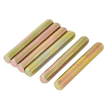 Imagem de uxcell Passo de 1,25 mm M8 x 55 mm barra de haste roscada macho tom bronze 6 peças