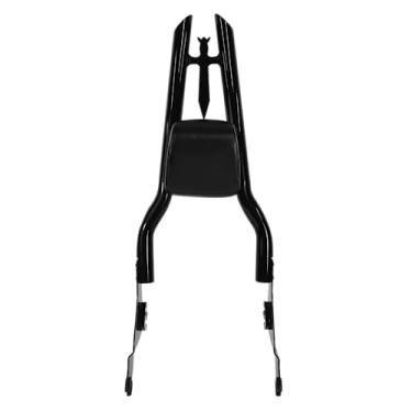 Imagem de Fjpacemt 30 "Alto Destacável Preto Sissy Bar Encosto do Passageiro Almofada Traseira para Modelos de Turismo Harley Davidson 2009-2024 Street Glide Road Glide Electra Glide Road King Cvo Ultra