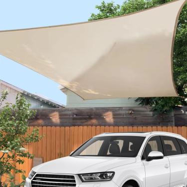 Imagem de Cobertura de garagem resistente – Garagem de barraca de carro portátil extragrande com janelas dobráveis e capa de lona para todas as estações, teto removível e paredes laterais para carro, SUV,