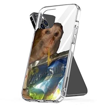 Imagem de Capa compatível com iPhone 16 Plus Macacos Puro Transparente Bebendo TPU Caprisun Engraçado Bonito Acessórios Berloques
