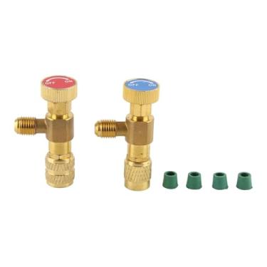 Imagem de Válvula de Segurança Líquida, 2pcs R410A R22 Adaptador de Refrigerante de Ar Condicionado 1/4 Com Design Sofisticado, Máquinas-ferramentas CNC Adequadas para Adaptador de