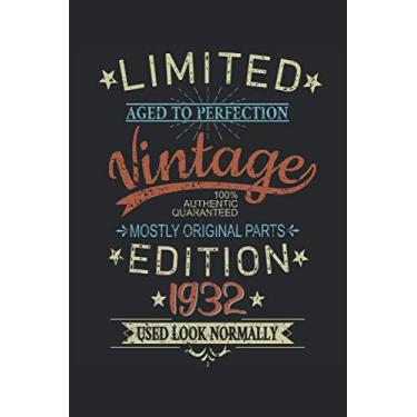 Imagem de 89th Birthday Limited 89 Years Edition 1932 Graphic Deko Vintage: NOTEBOOK - Funny retro birthday present, gift idea - A5 (6x9) - 120 pages - SKETCH ... planner, birthday, funny, vintage, saying