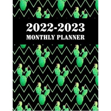 Imagem de 2022-2023 Monthly Planner: January 2022 to December 2023 with Contacts & Password log, 24 Months Agenda Planner Calendar Schedule ... Notes and Goals, 8.5”x11”, Cute Cactus Cover