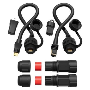 Imagem de Starlink Enterprise Ethernet adaptador impermeável RJ45 acoplador cabo de extensão para Starlink Enterprise Dish e fonte de alimentação