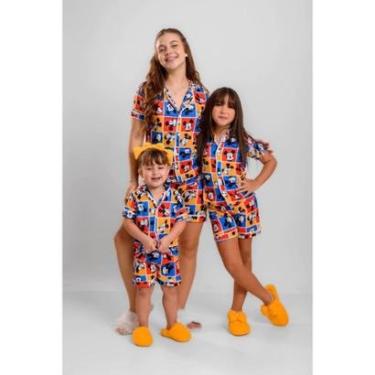 Imagem de Pijama Americano Kids Personagens Mickey Quadros-Feminino