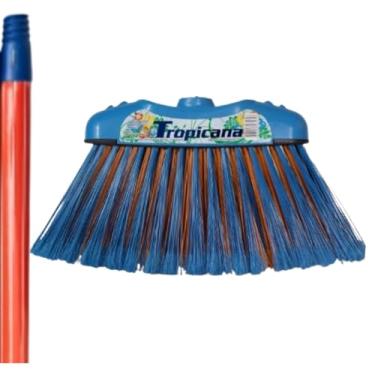 Imagem de Tropicana Vassoura com Cabo, Cerdas Azuis e Marrons, Uso Doméstico