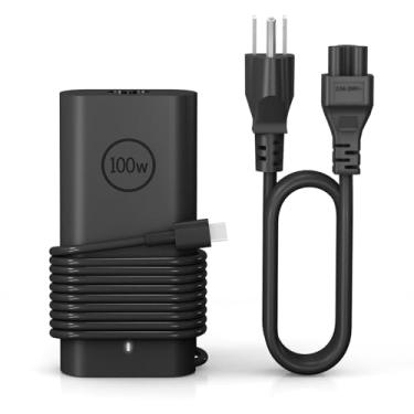 Imagem de HHamoyzs Substituição Para Carregador De Laptop Dell 100 W Usb C Tipo C Gan Slim Adaptador Ca, Latitude 5440 5540 7440 5340 7340 9440 Precision 5480 5680 3580 3480 3581 Inspiron 14 7430 Da100Pm220 C
