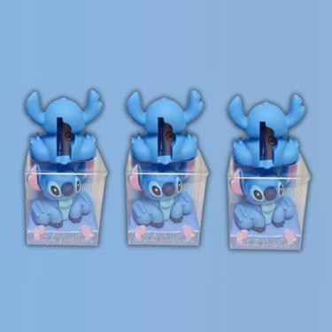Imagem de Kit 03 Apontador Portátil Disney Stitch Personagem Fofo Kawaii Sharpen