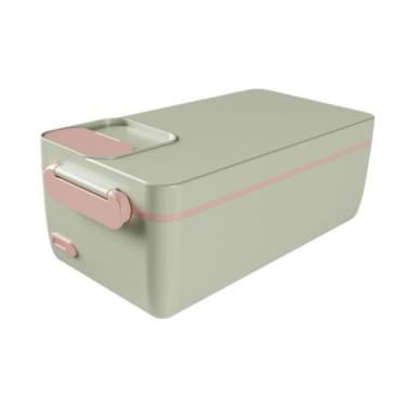 Imagem de IEUDNS Aquecedor de almoço elétrico para adultos lancheira aquecida caixa de aço inoxidável portátil Caixa de almoço aquecida para o caminhão de trabalho, Verde