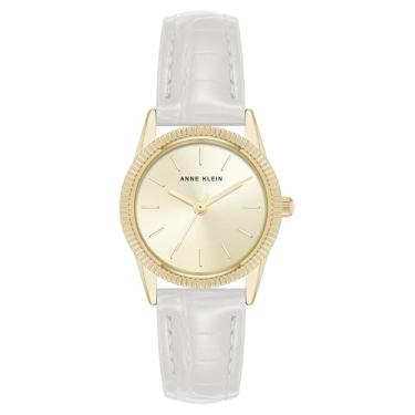 Imagem de Anne Klein Relógio feminino com pulseira Croco-Grain, Branco