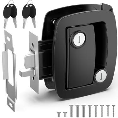 Imagem de BEBOBLY Fechadura de porta de entrada RV preta, 1 pacote