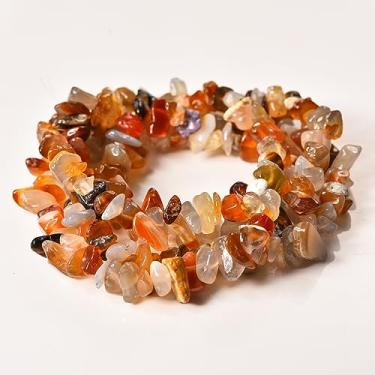 Imagem de Asingeloo Contas de pedra de ágata vermelha de cristal natural de 5-8 mm 86,4 cm para fabricação de joias, cascalho irregular, perfurado, pedras preciosas, lascas, contas de pedra por Strand