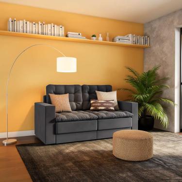 Imagem de Sofá 3 Lugares Retrátil Munique Suede Grafite