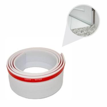 Imagem de Veda Porta Adesivo Friso Rodo Maleável Ajustável 150cm Branco - 000429
