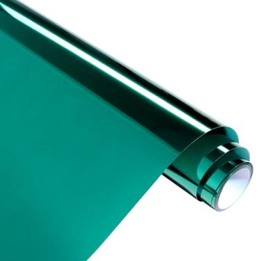 Imagem de HTVSTD Rolo de Vinil Metálico Htv Verde Escuro Htv- 12" * 8 Pés Vinil de Transferência de Calor Cromado Verde Vinil Metálico para Passar A Ferro Vinil Htv Verde Escuro para Camiset (, Verde Escuro)