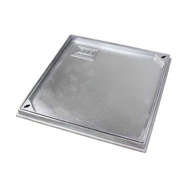 Imagem de Tampa Tampão Chão Alumínio Fundido Simples Rebaixado 50X50Cm
