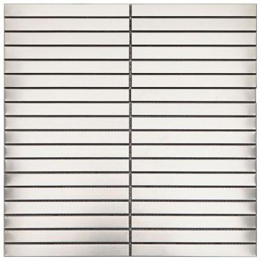 Imagem de Pastilha De Aço Inox Metal Glass Mosaic Prata Escovado