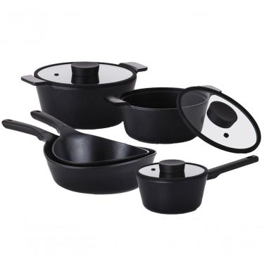 Imagem de Conjunto De 5 Panelas Vulkan Em Cerâmica Para Indução Neoflam Preto