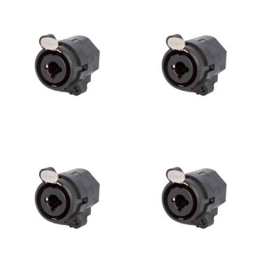 Imagem de Kit Conectores Combo Xlr Fêmea Painel 3p Wc 330 (4un) Wireconex - Pç - 4